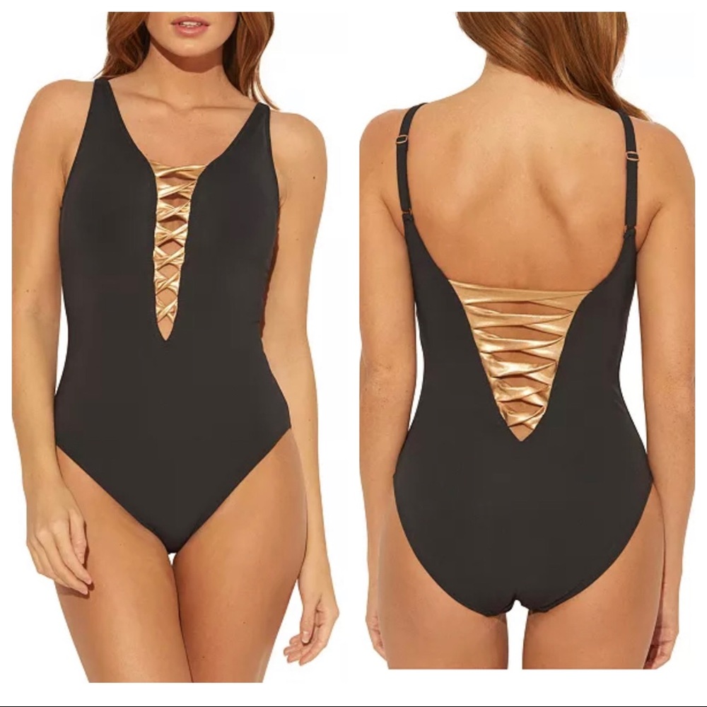 Bleu Rod Beattie Twisted-Front One-Piece Swimsuit